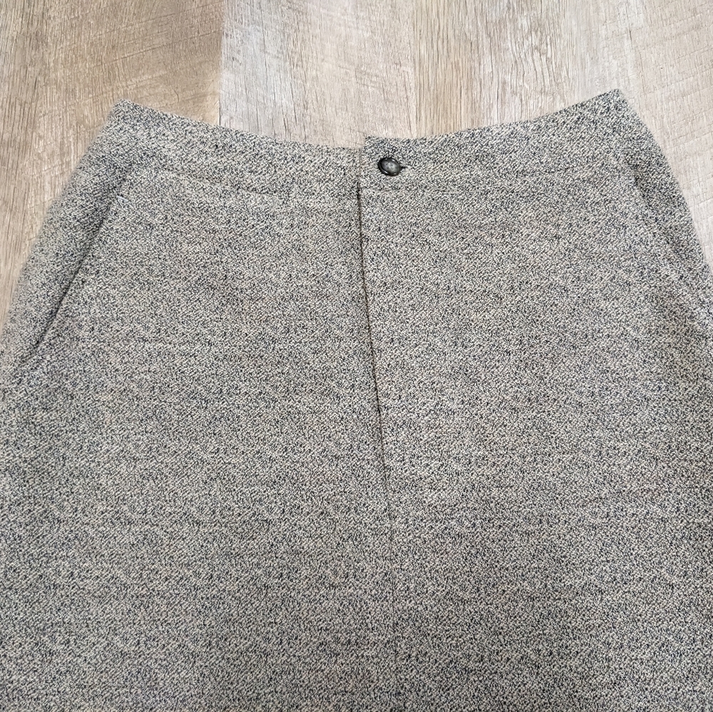 Vintage Mari Philippe Paris Beige Gray Virgin Wool Maxi Skirt - Picture 2 of 13